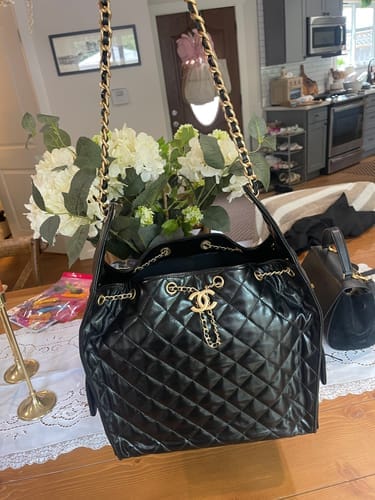 Customer photo review of CC 25C Hobo Bags 40cm Black Calfskin