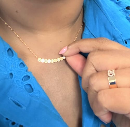 Customer photo review of BEE MY LOVE DIAMOND NECKLACE