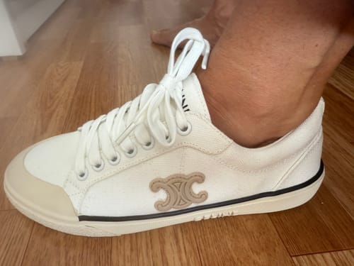 Customer photo review of CELINE 25 Sneaker White Beige Canvas 285970