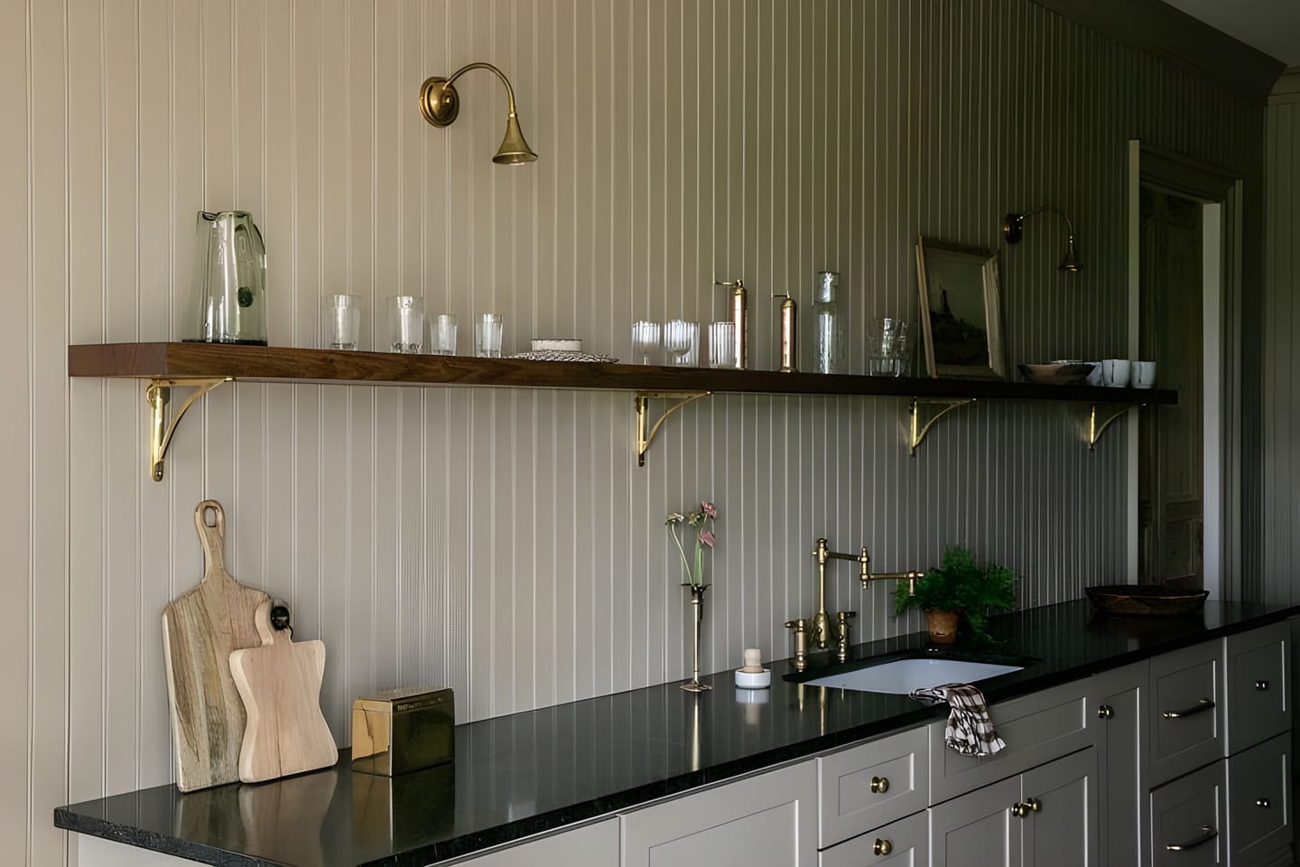 Customer photo review of Arched Shelf Bracket - Unlacquered Polished Brass