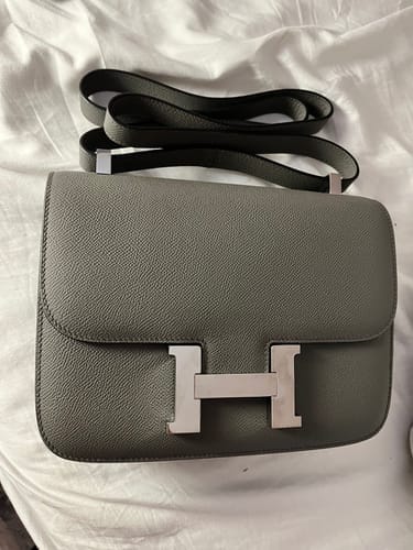 Customer photo review of HM CONSTANCE BAG GREY EPSOM LEATHER SILVER HARDWARE