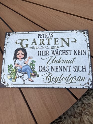 Customer photo review of Personalisiertes Gartenschild mit Namen Anpassbar