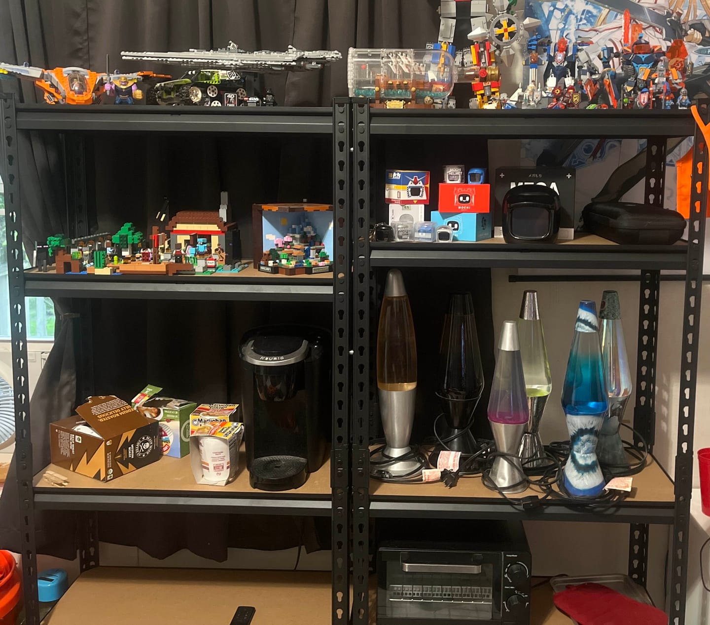 Customer photo review of REIBII 2-Pack 27.6"W Storage Shelving Unit, 5-Tier Adjustable Storage Rack, 2000LBS Metal Shelves for Pantry Organization, Kitchen, Garage, Closet & Commercial Storage