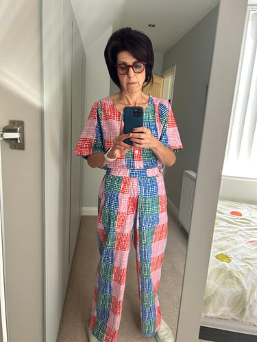 Customer photo review of Lowie Grid Check Button Through Top
