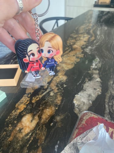 Customer photo review of Porte-clés Couple Personnalisé – Mignon et Unique, Cadeau Romantique pour Lui & Elle