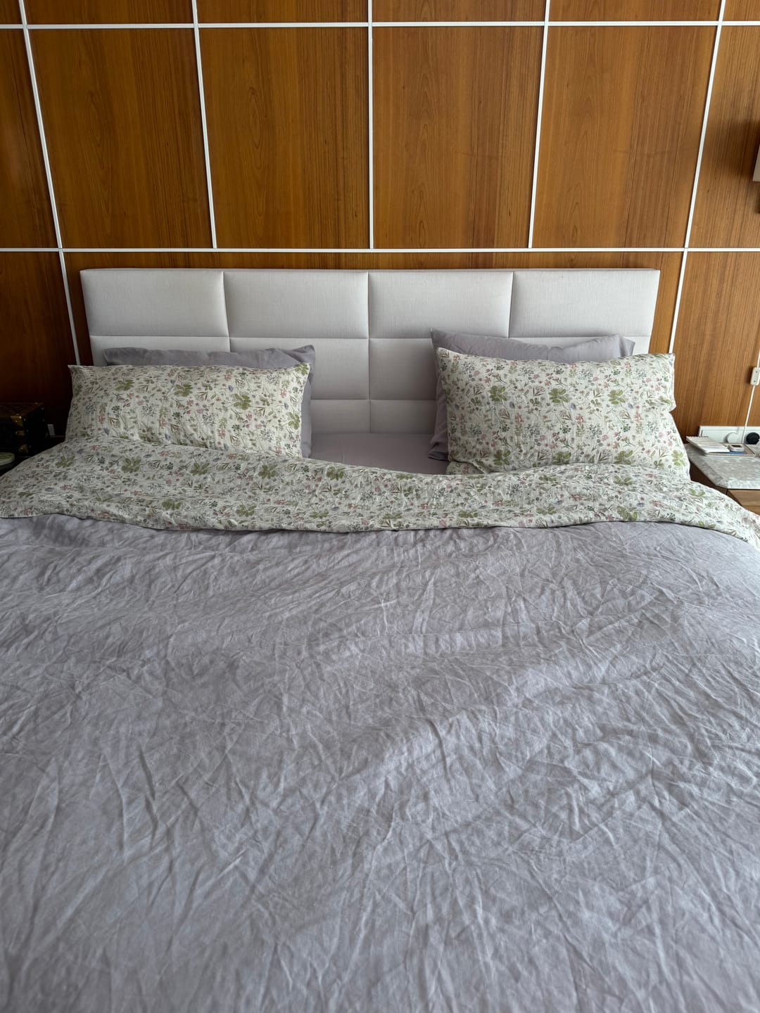 Customer photo review of Light Grey Linen Duvet Cover Set