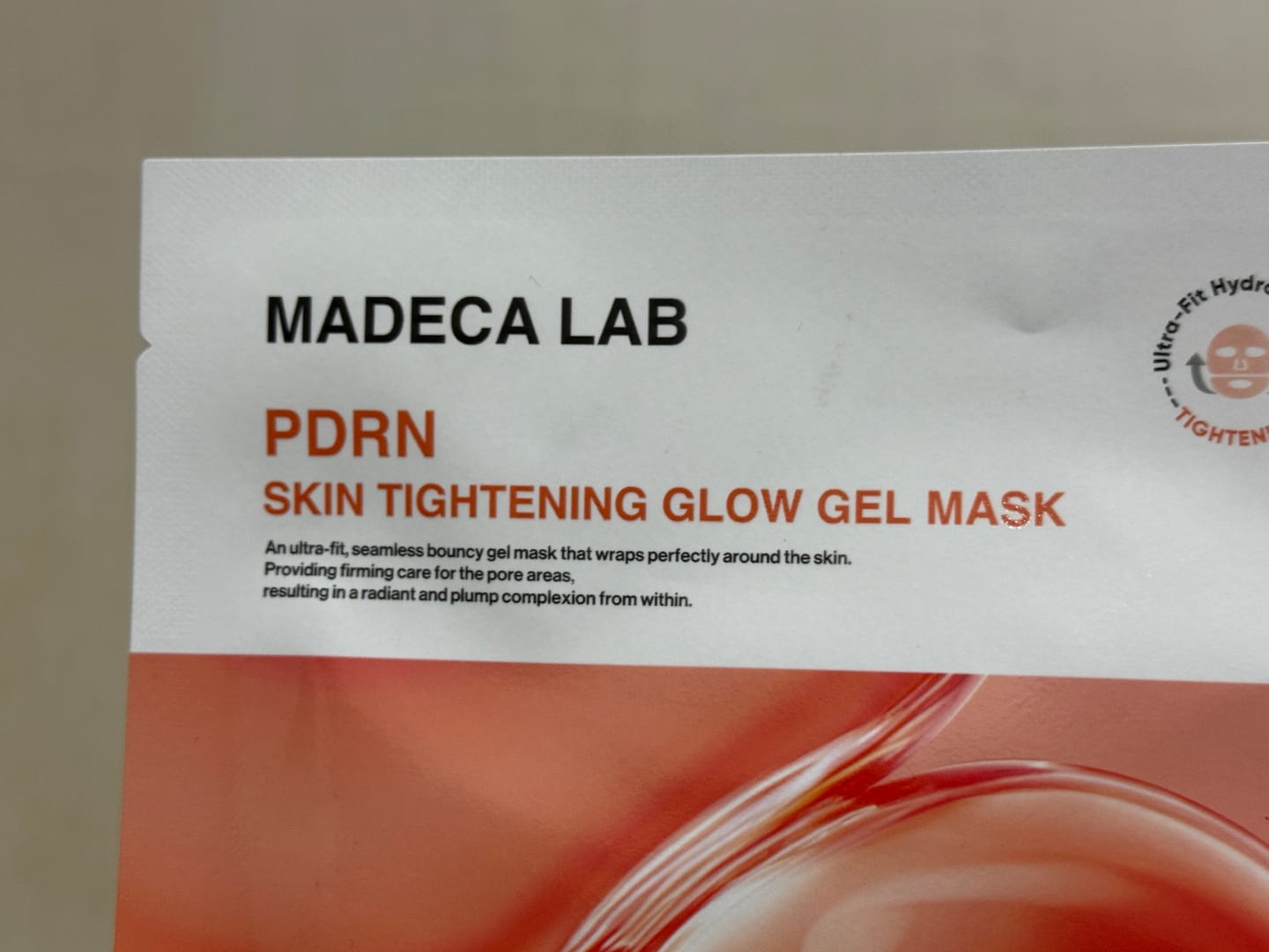 Customer photo review of Madeca Lab PDRN Skin Tightening Glow Gel Mask 5ea