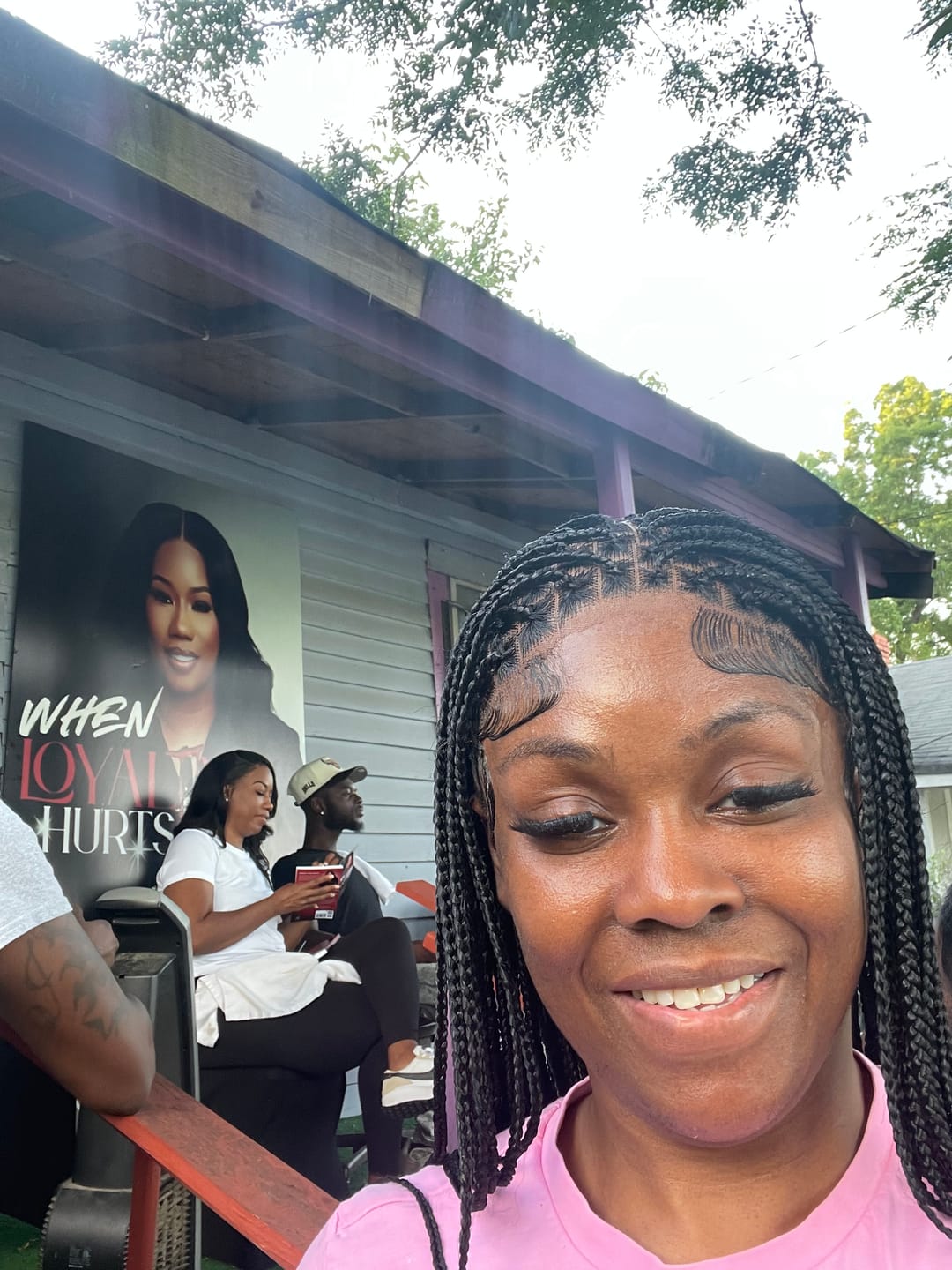 Customer photo review of Frontal knotless braided wig  22 inches