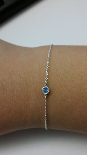 Customer photo review of DIAMOND STERLING SILVER AQUAMARINE BUBBLE BRACELET