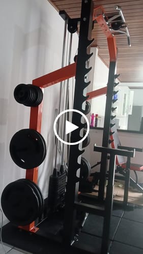 Customer video review of Kit 7 Estação De Musculação Mega Rack Full Com Polia Móvel Flutuante 82Kg