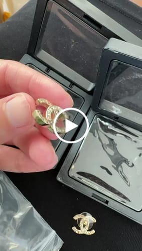 Customer photo review of DOUBLE C HALF DIAMONDS GOLD EARRINGS