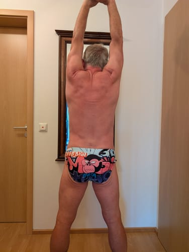 Customer photo review of Men's 3D Pouch Trendy Cartoon Swim Briefs