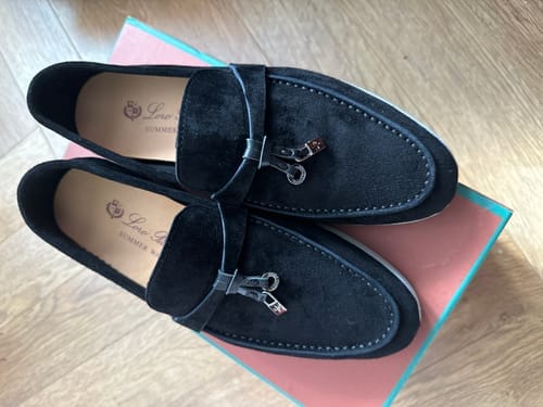 Customer photo review of summer charm walk loafer black suede