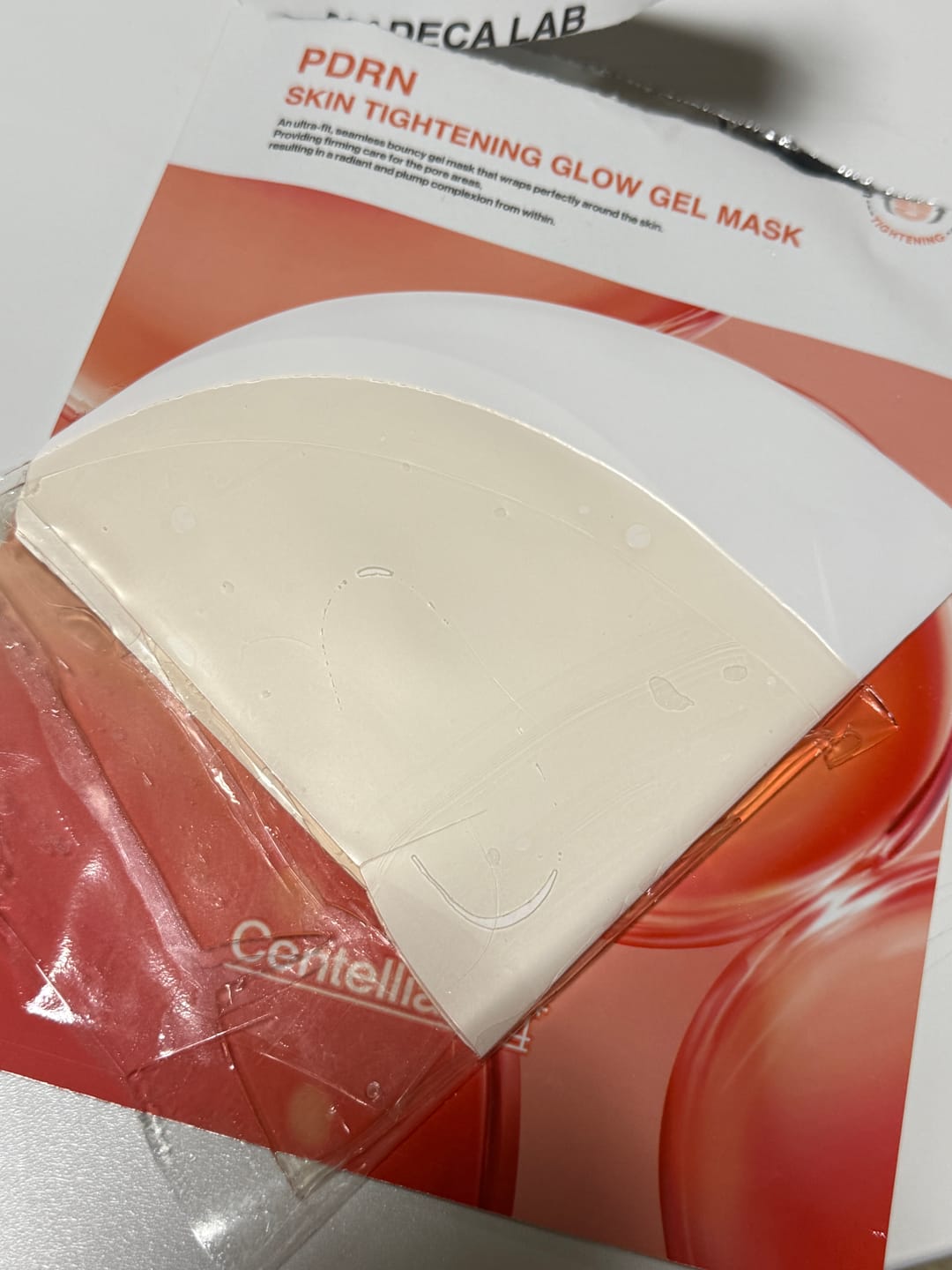 Customer photo review of Madeca Lab PDRN Skin Tightening Glow Gel Mask 5ea