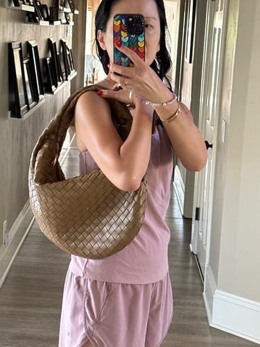 Customer photo review of small jodie 48 brown lambskin