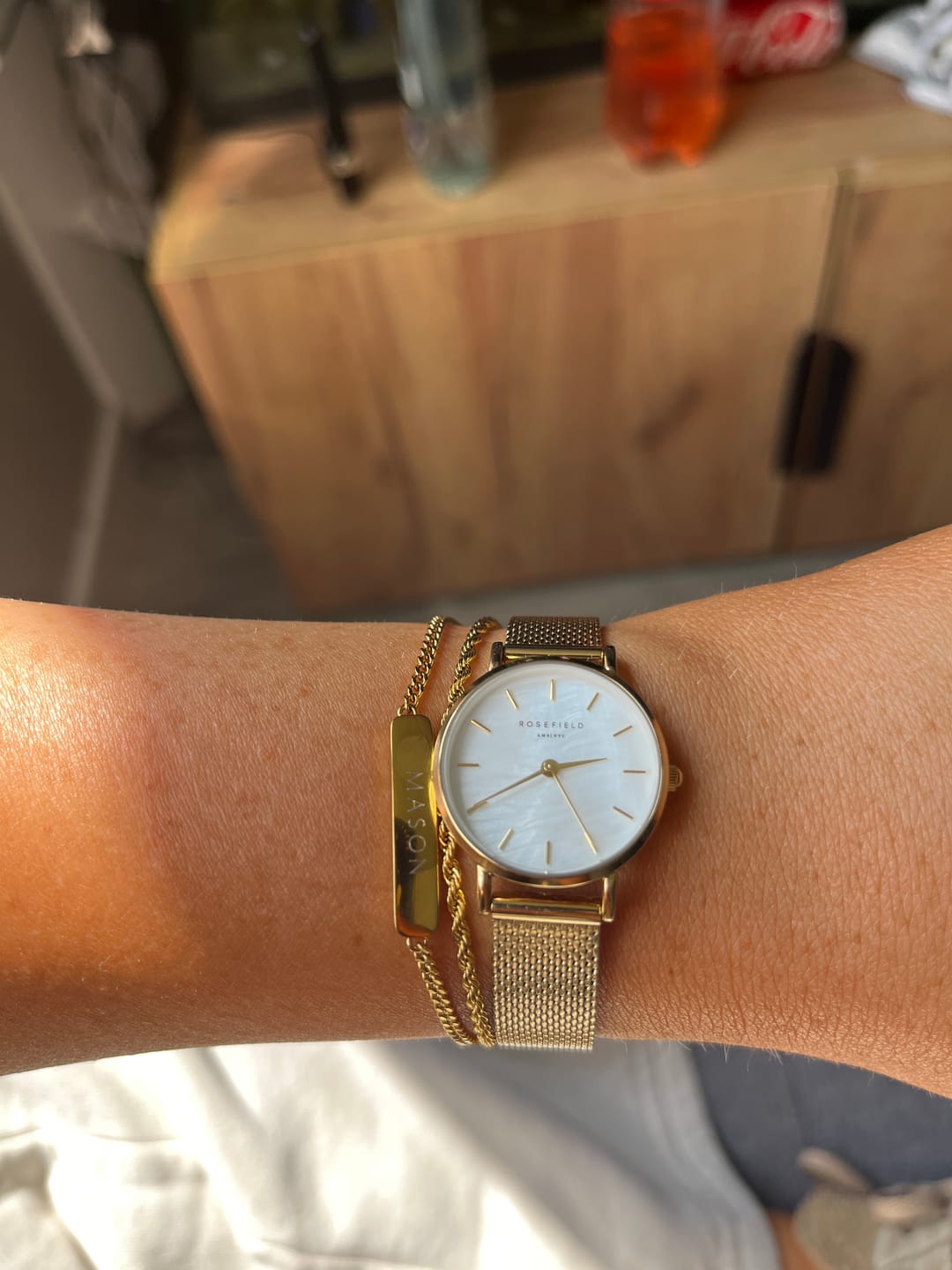 Customer photo review of The Engraved Bracelet Gold