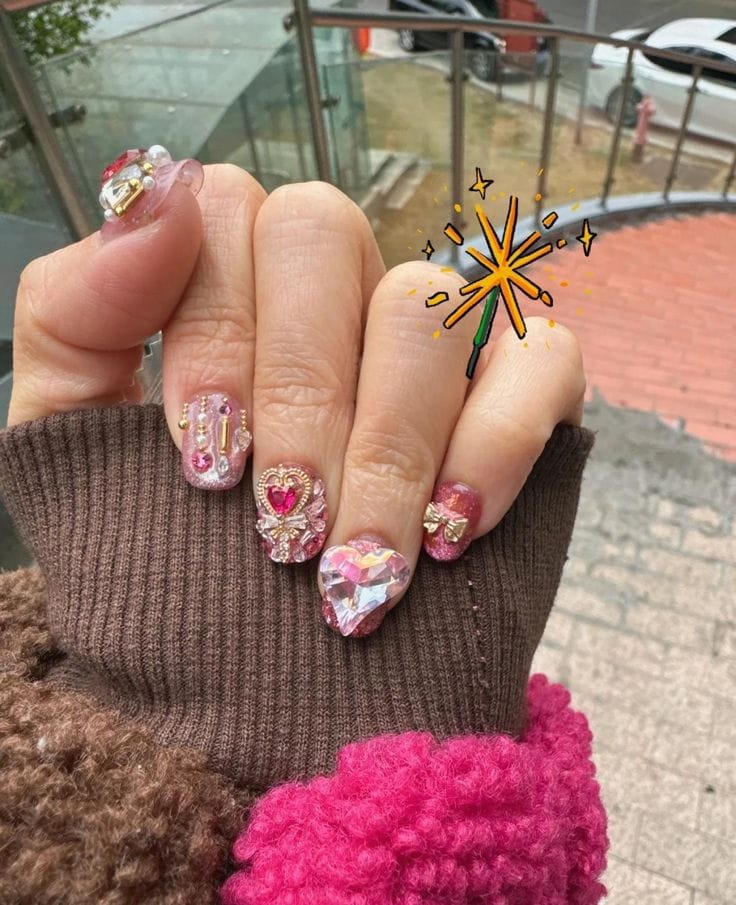 Customer photo review of Siva Nail, Swarovski × Sailor Moon Crystal Armor Handmade Press on Nails