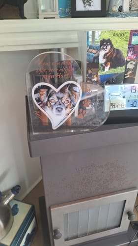 Customer photo review of Eens aan mijn zijde - Gepersonaliseerd glazen hart