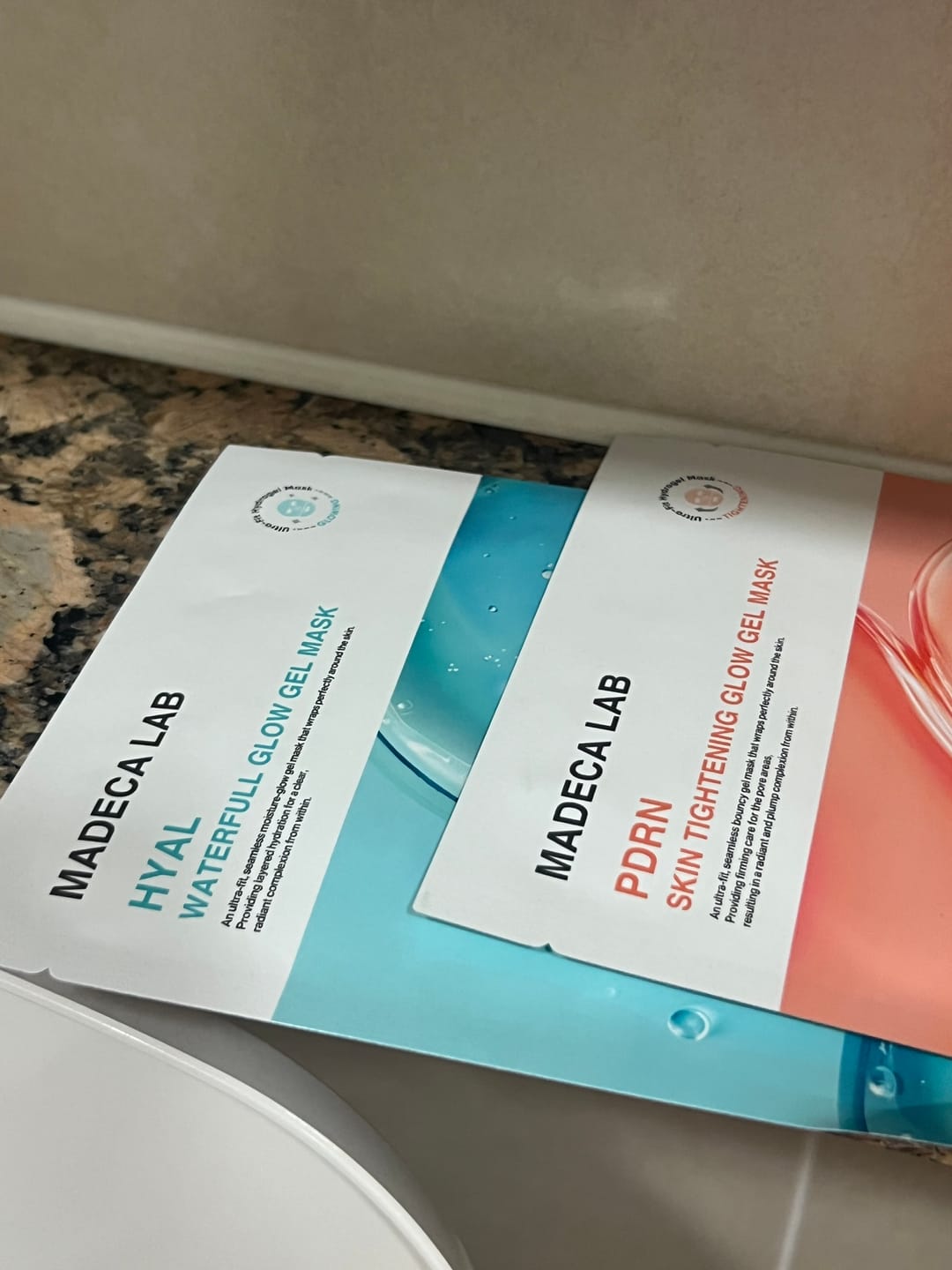 Customer photo review of Madeca Lab PDRN Skin Tightening Glow Gel Mask 5ea