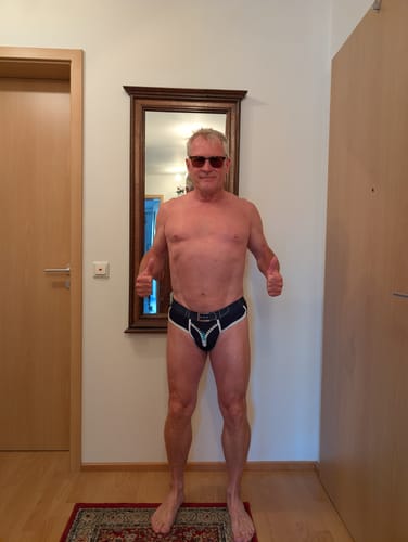 Customer photo review of Zipper Belt Printed Cotton Pouch Briefs