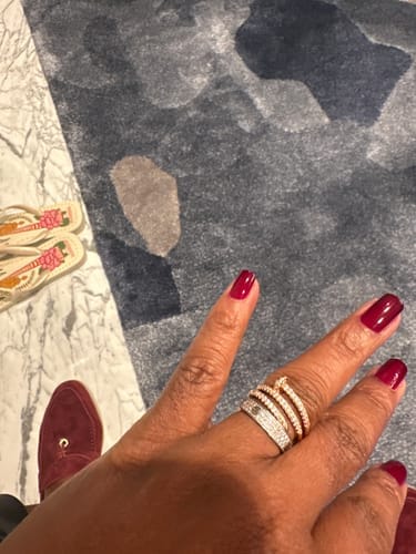 Customer photo review of JUSTE RING 1.8MM PINK GOLD DOUBLE ROW DIAMONDS