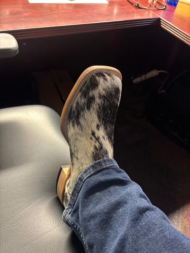 Customer photo review of Genuine Cowhide Boots - Square Toe