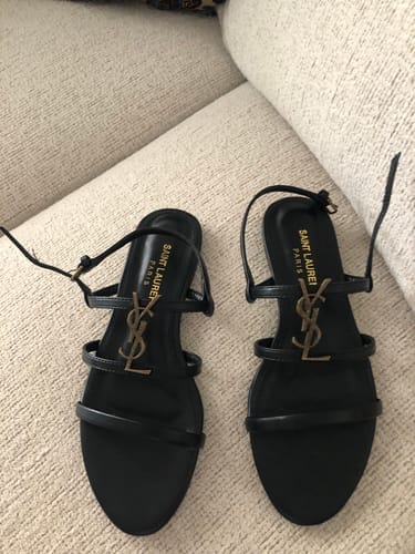 Customer photo review of SL CASSANDRA FLAT SANDALS BLACK CALFSKIN