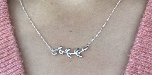 Customer photo review of PALOMA PICASSO STERLING SILVER OLIVE BRANCH NECKLACE