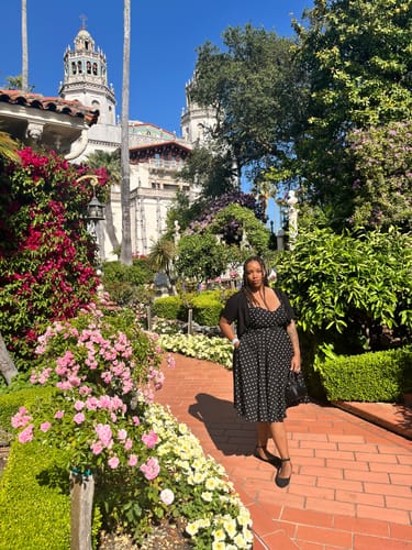 Customer photo review of NEW FIT - Maneater Swing Dress in Black Polka Dot - Vixen by Micheline Pitt