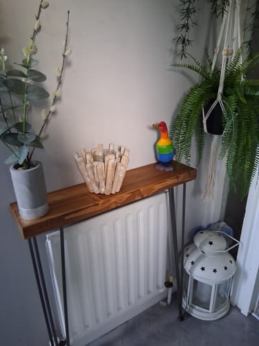 Customer photo review of Console Table 15cm Depth | Hairpin Leg