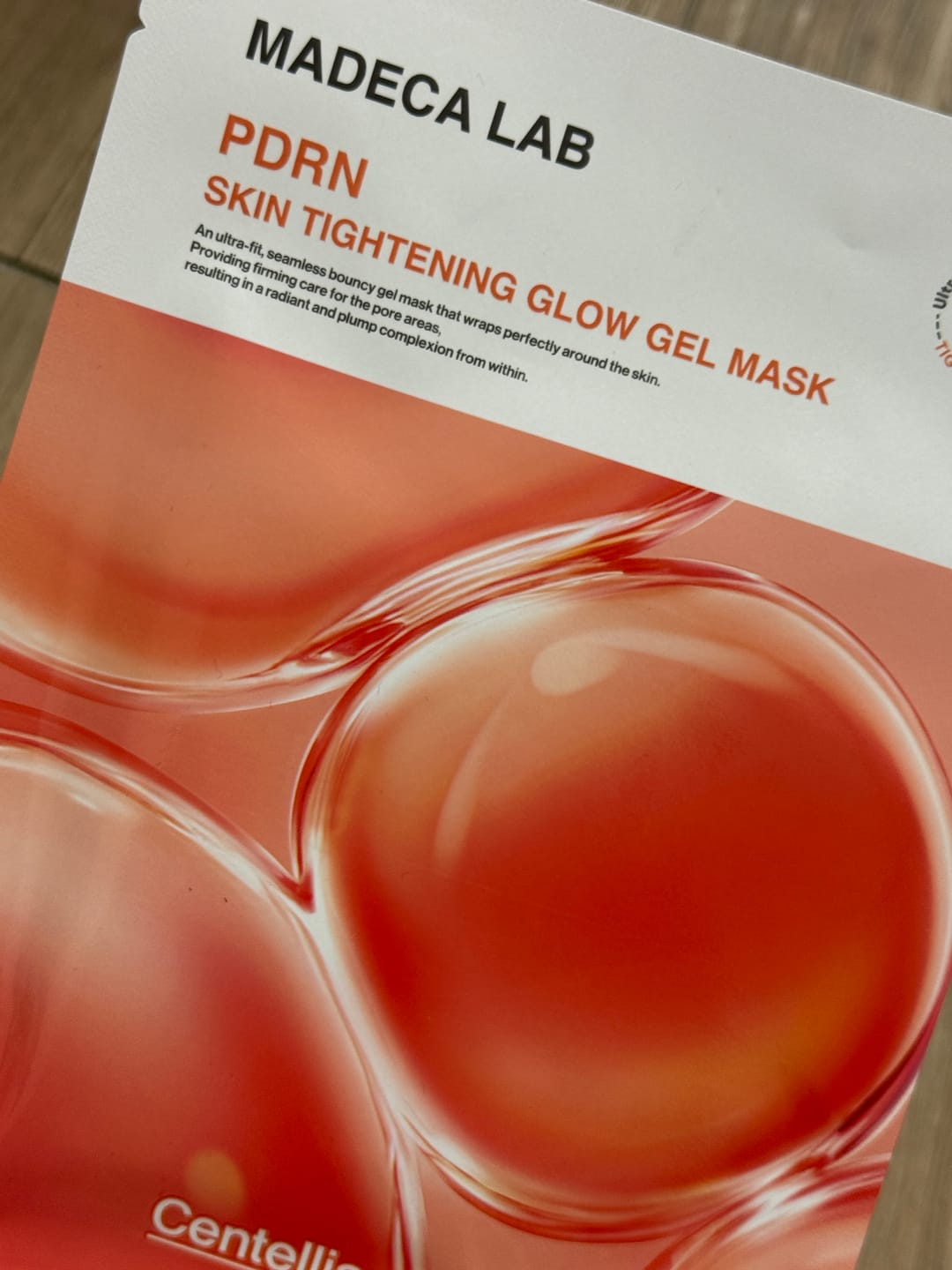 Customer photo review of Madeca Lab PDRN Skin Tightening Glow Gel Mask 5ea