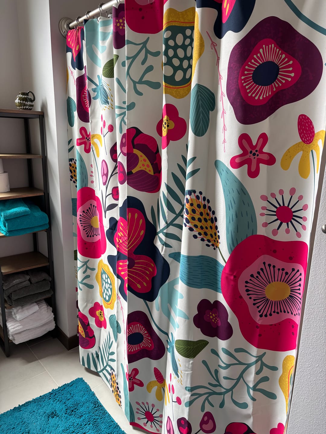 Customer photo review of Boho Garden Shower Curtain – Cream