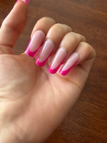 Customer photo review of XCOATTIPS® French - Long Square Pink Pastel Tips