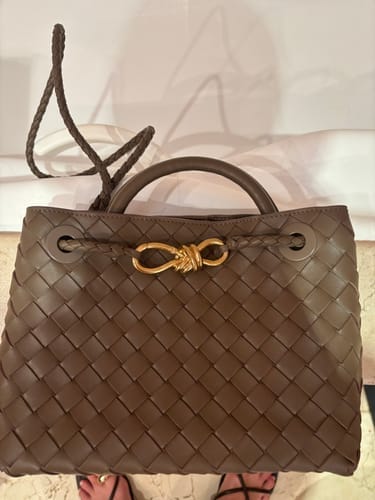 Customer photo review of BV SMALL ANDIAMO 25CM CHOCOLATE LAMBSKIN