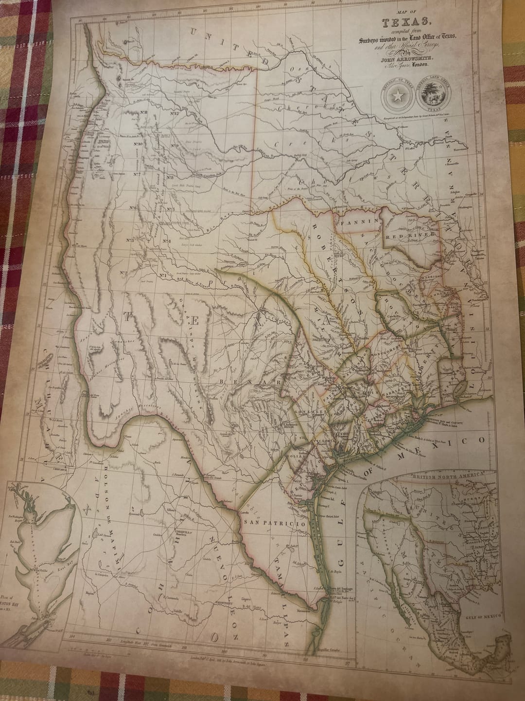 Customer photo review of Old Map of the Republic of Texas, 1841 - Pre-USA Independent Country, Houston, San Antonio, Gulf of Mexico