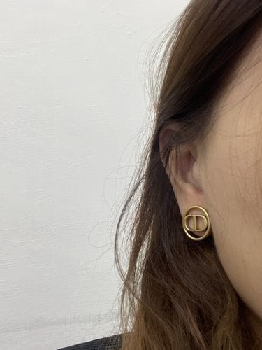 Customer photo review of CD EARRINGS ANTIQUE GOLD