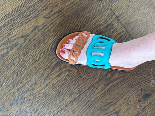 Customer photo review of HM 25 Extra Sandal Blue Gold Calfskin