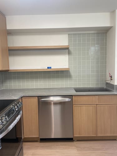 Customer photo review of White Oak Floating Shelves