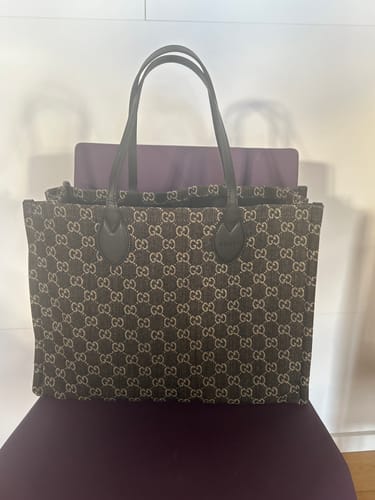 Customer photo review of OPHIDIA GG 41 LARGE TOTE BAG IN BLACK DENIM