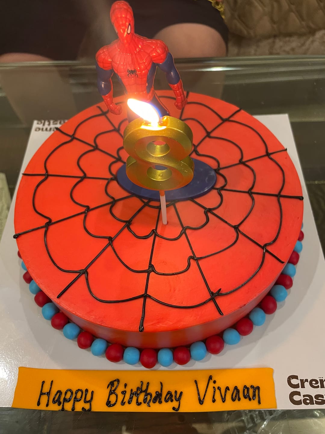 Customer photo review of Spidey Web Birthday Cake
