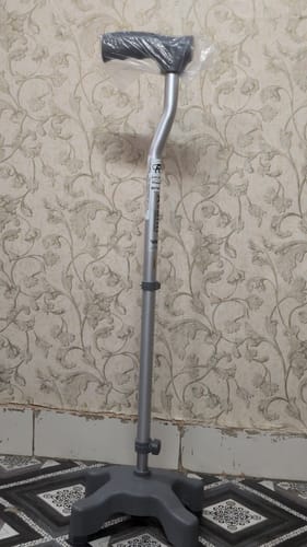 Customer photo review of Avanti L Shape Quadripod Stick | Aluminum Walking Stick with Adjustable Height | Light Weight | 4 Legged Base (Grey)