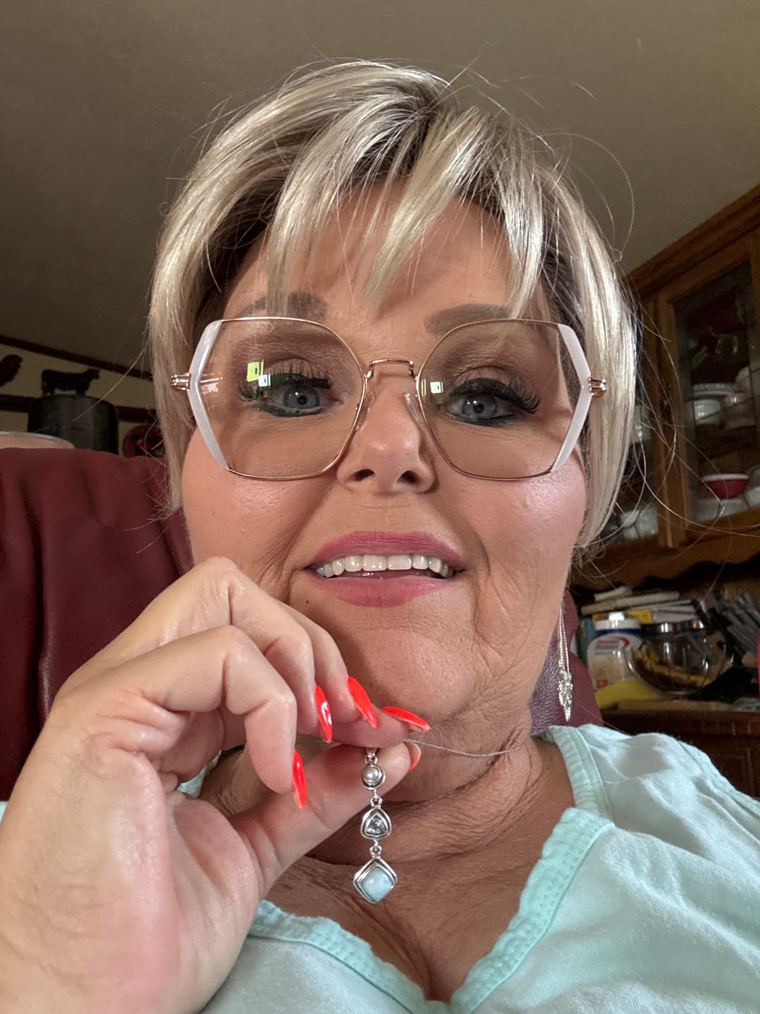 Customer photo review of Silver Larimar Set
