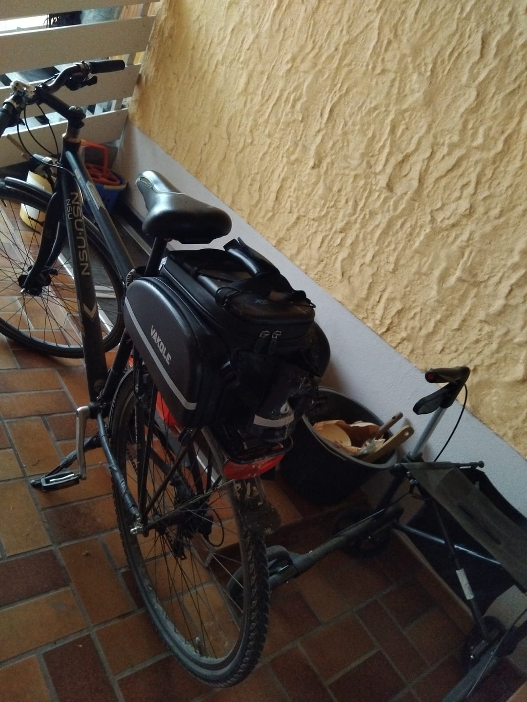 Customer photo review of Vakole Waterproof Bike Rack Bag With Large Capacity(17-35L)
