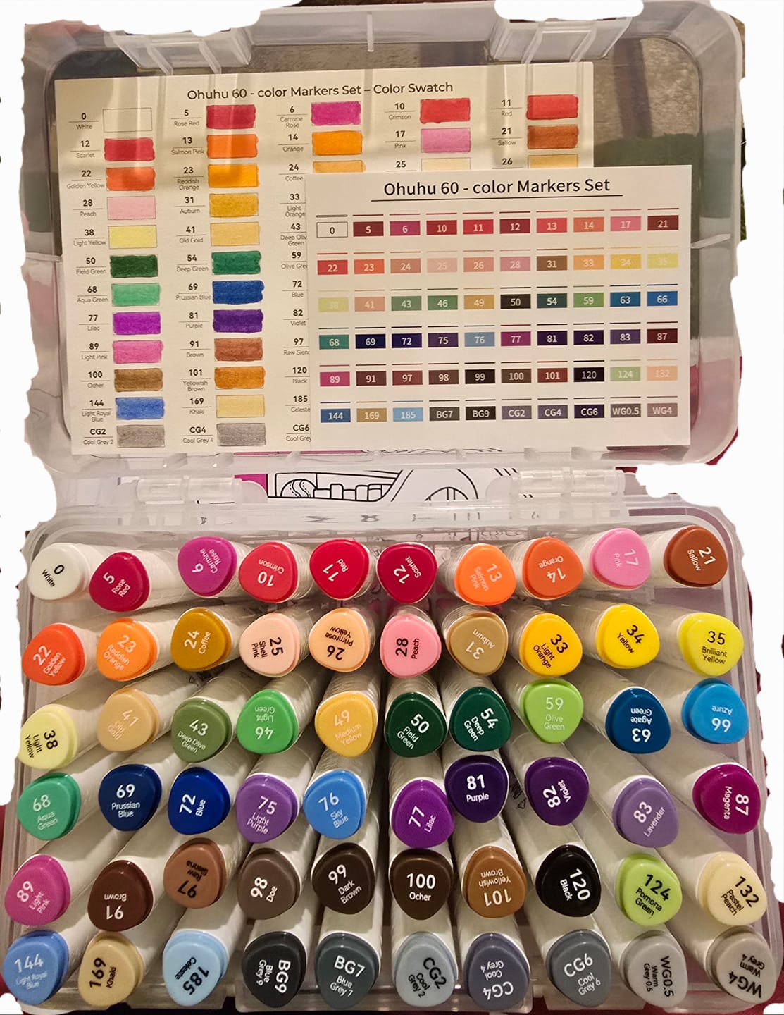Customer photo review of Ohuhu Paper-friendly (No Peeling) Markers Water-based 60 Colors