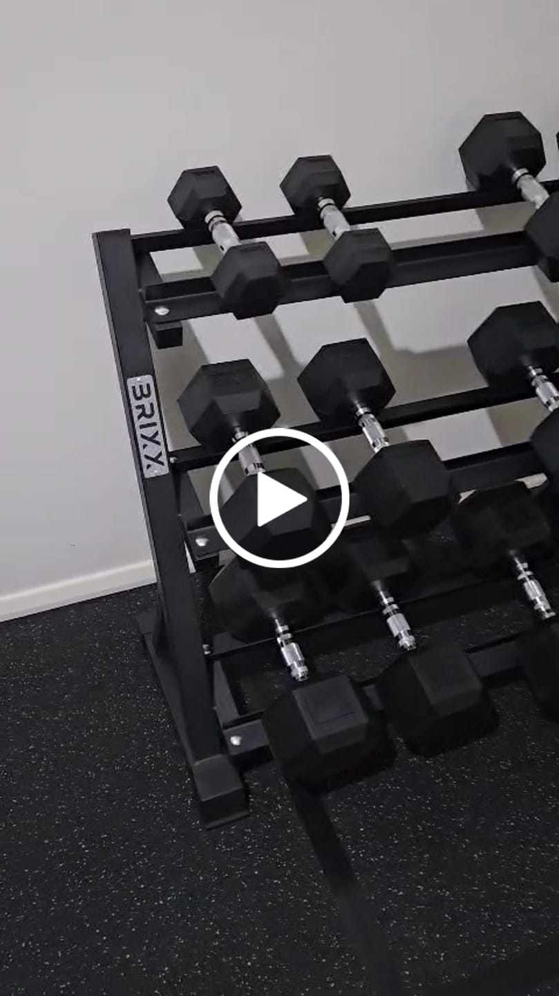 Customer video review of BRIXX 5kg - 30kg Hex Dumbbell Set & Rack | 6 Pairs - 210kg Package