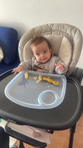 Customer photo review of Silla de Comer Mimzy Recline Speckled Joie