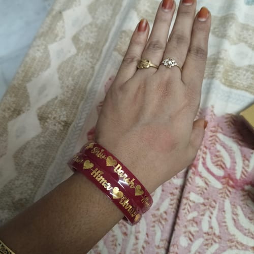 Customer photo review of Anmol Bandhan Gold Bangles –  Love & Togetherness crafted in Gold