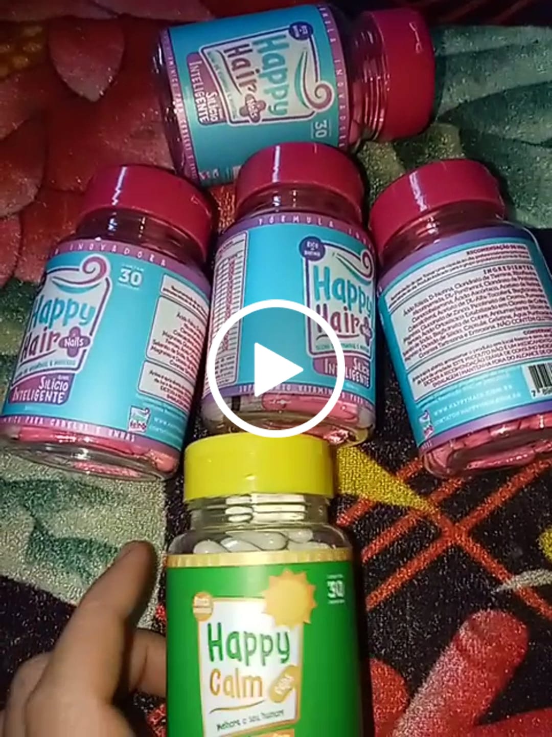 Customer video review of Happy Hair 6 Potes + 6 Potes Grátis + 2 Colágenos + 1 Happy Calm (Total 15 Potes)