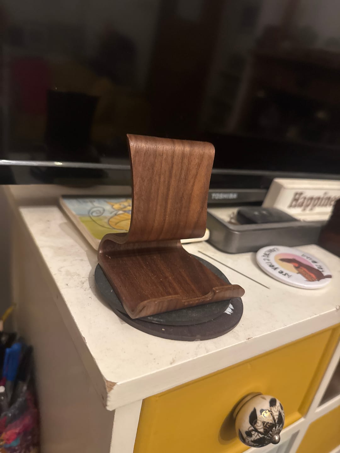 Customer photo review of Scandi Style Wooden iPhone Stand for Desk