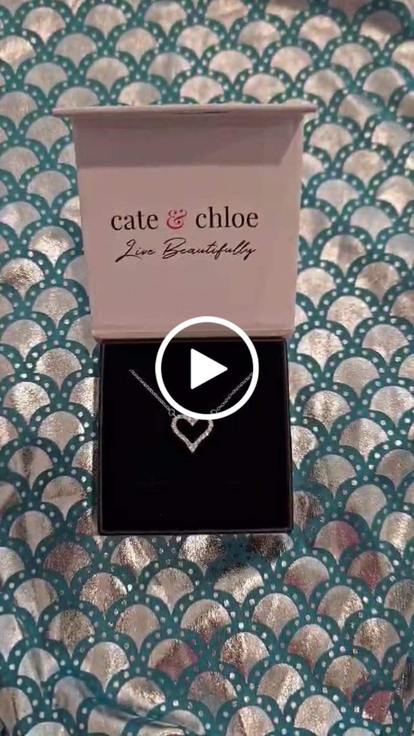 Customer video review of Bristol 18k White Gold Plated Heart Necklace with Swarovski Crystals